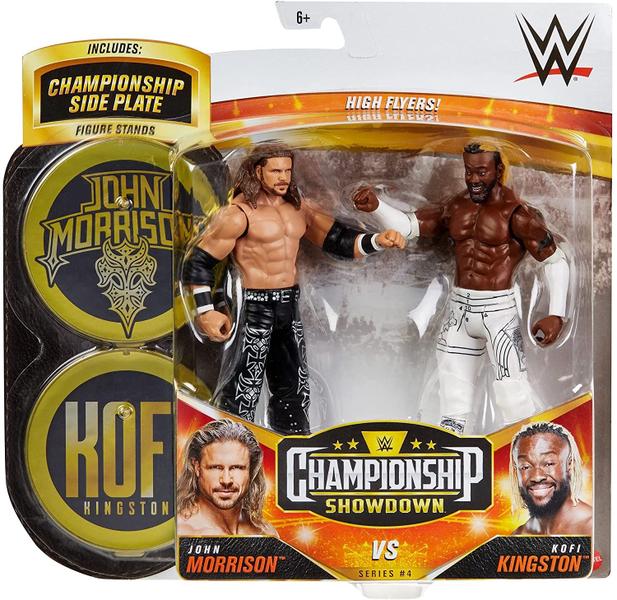 Imagem de WWE John Morrison vs Kofi Kingston Championship Showdown 2-Pack 6-in / 15.24-cm Action Figures High Flyers Battle Pack for Ages 6 Year Old &amp Up