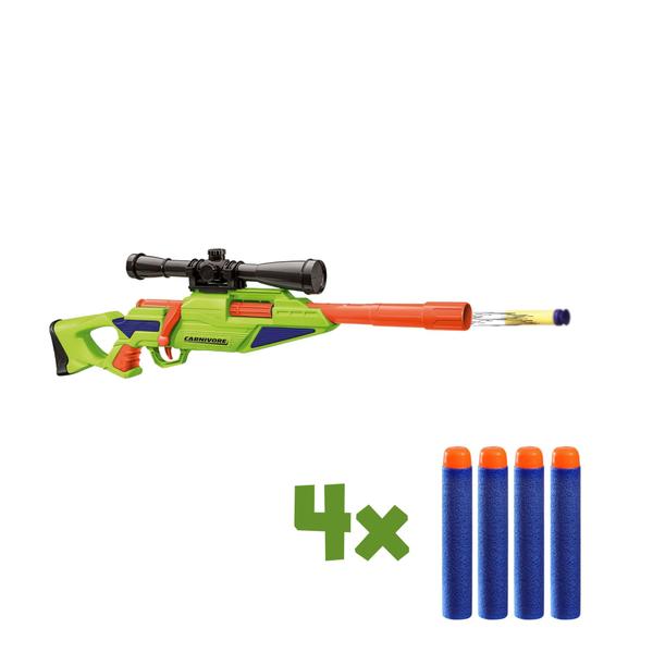 X-Target Carnivore com 4 Dardos Verde Alcance de 25m Mira Removível Compartimento para Dardos Multikids - BR2029 Imagem de X-Target Carnivore com 4 Dardos Verde Alcance de 25m Mira Removível Compartimento para Dardos Multikids - BR2029