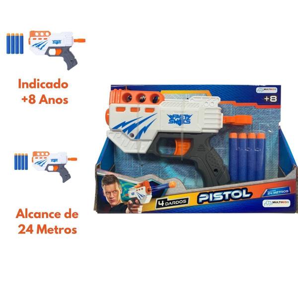 X-Target Pistol com 4 Dardos - Multikids BR1457 Imagem de X-Target Pistol com 4 Dardos - Multikids BR1457