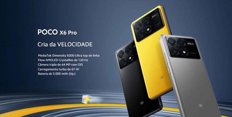 Imagem de X6 Pro CINZA POCO, 512GB 12GB de RAM LPDDR5, 4K, Conectividade Wi-Fi 65G