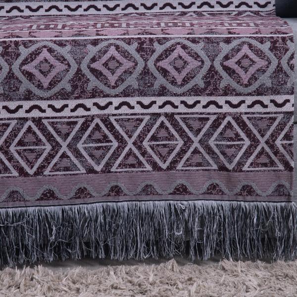 Imagem de Xale Para Sofá Com Franja Luxor 1 Peça 2,10m x 1,35m Tecido Jacquard