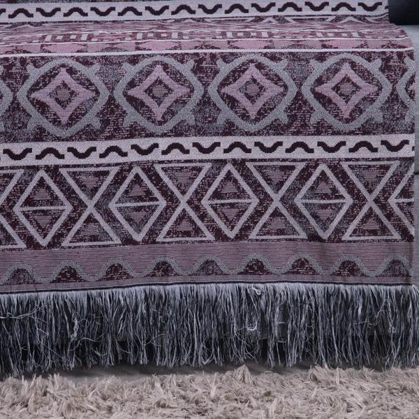 Imagem de Xale Para Sofá Com Franja Luxor 1 Peça 2,10m x 1,35m Tecido Jacquard