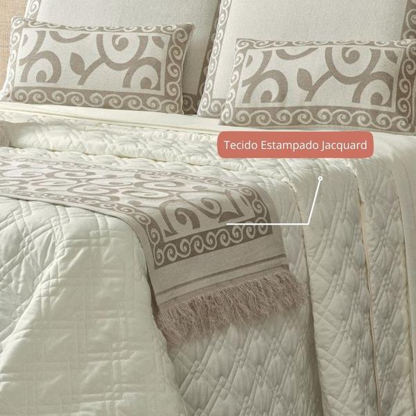 Imagem de Xale Peseira Decorativo Com Franja Turin Jacquard Estampado 180 Fios