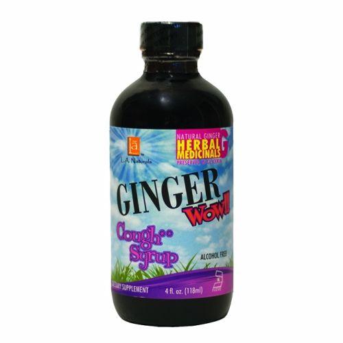 Imagem de Xarope para tosse Ginger Wow 4 Oz por L. A. Naturals (pacote com 2)