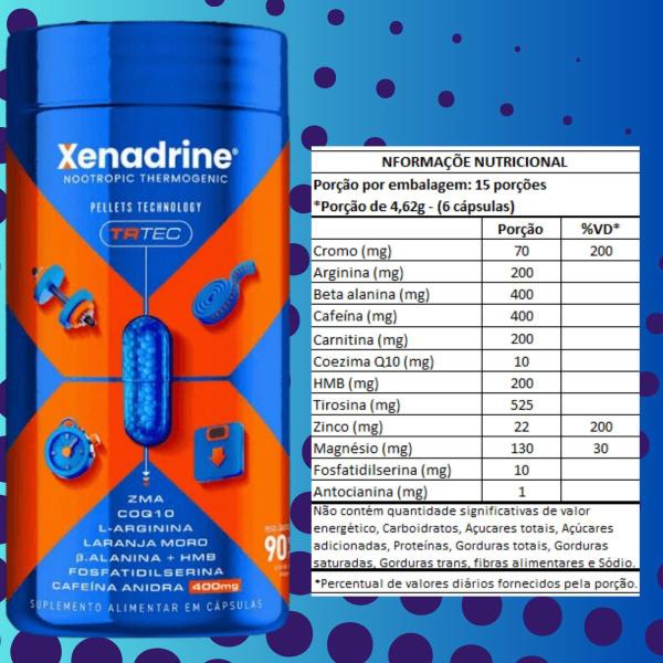 Xenadrine Thermo Burn Nootrópico 90 Capsulas - Termogênico