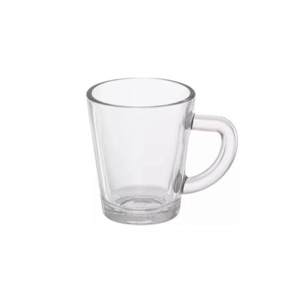 Imagem de Xícara café caneca de vidro 70ml com 6 peças cozinha utilidades prático