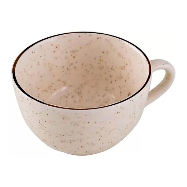 Imagem de Xícara Caneca de Porcelana para Café e Chá Oxford Brisa Borda Marrom 1 peça