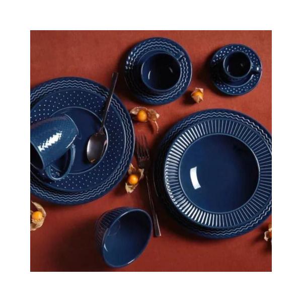 Xícara De Café C/ Pires Porto Brasil Mezcla Deep Blue 72ml Imagem de Xícara De Café C/ Pires Porto Brasil Mezcla Deep Blue 72ml