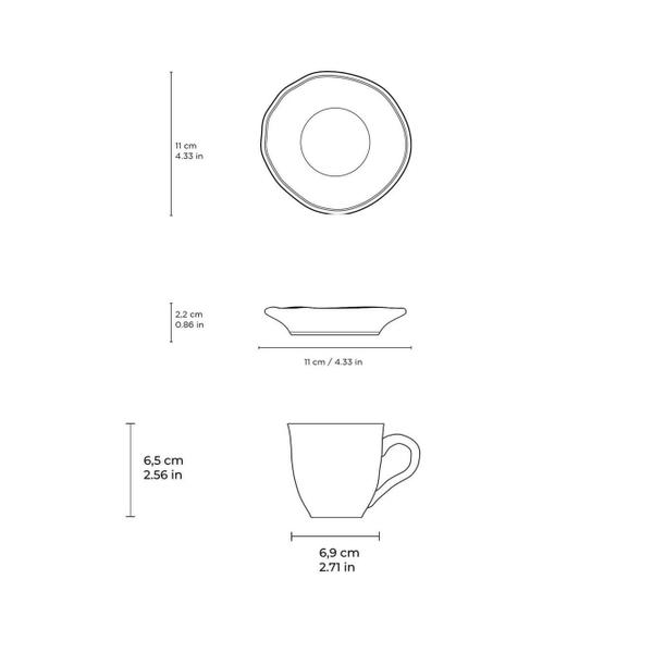 Imagem de Xícara de Café e Pires Cerâmica Juta Latte 120ml - 1 Unid.