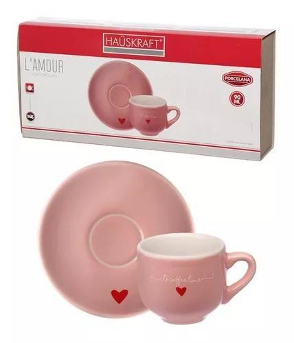 Imagem de Xicara de Café Jogo de Xicaras Porcelana 90ml Com Pires 12 Peças Hauskraft