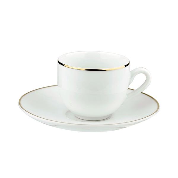 Imagem de Xícara de Café Porcelana Legacy Gold 90ml LHermitage Branca