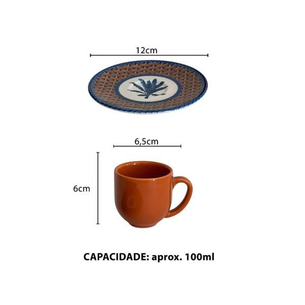 Imagem de Xícara de Café Rattan Cerâmica 112ml