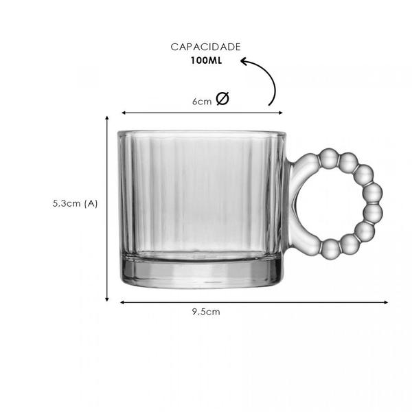 Imagem de Xícara de Café Vidro com 4 Peças 100ml Classic