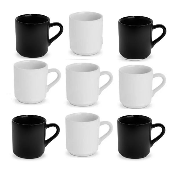Xicara de cafezinho e chá jogo em porcelana conjunto com 6 peças - CR Porcelanas Imagem de Xicara de cafezinho e chá jogo em porcelana conjunto com 6 peças