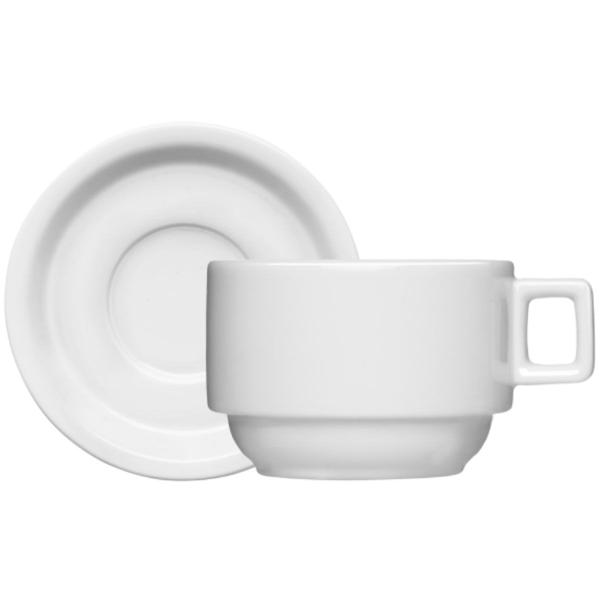 Xícara de Chá com Pires 100ml Bar Hotel Germer em Porcelana Branca Imagem de Xícara de Chá com Pires 100ml Bar Hotel Germer em Porcelana Branca
