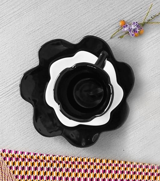 Imagem de Xícara De Chá Flor 100 ml Preto