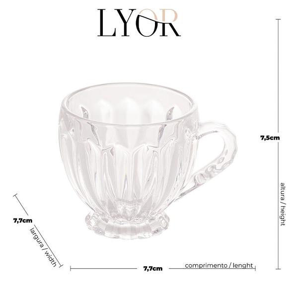 Imagem de Xícara de Chá Renaissance Cristal Transparente 200ml Lyor