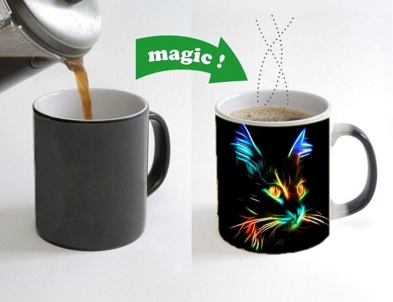 Imagem de Xícara de chá Wokex Creative Magic Color Changing Cat Ceramic 350 ml