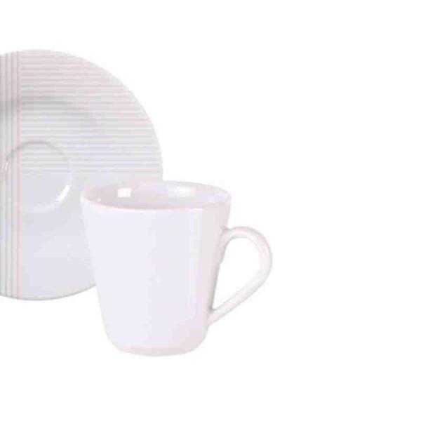 Imagem de Xícara e Pires de Café Grid Porcelana Decorada 70 ml Tramontina