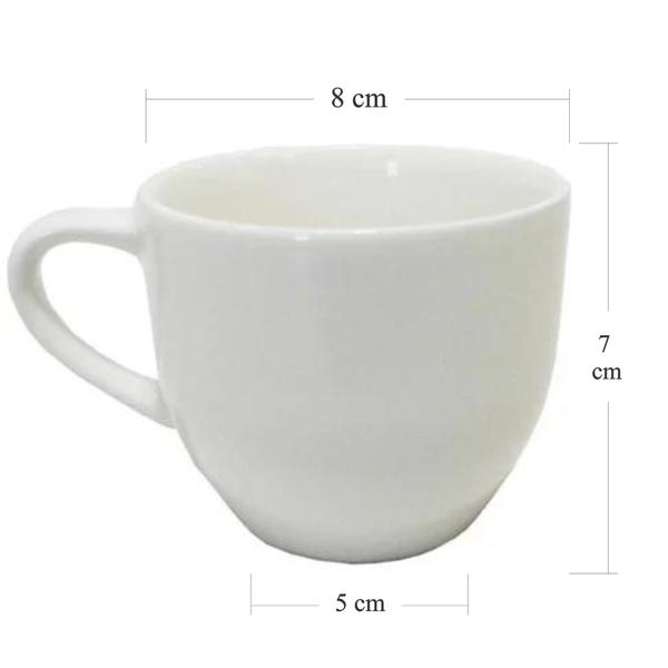 Imagem de Xícara em Porcelana Branca 95ml Jogo de Chá e Café