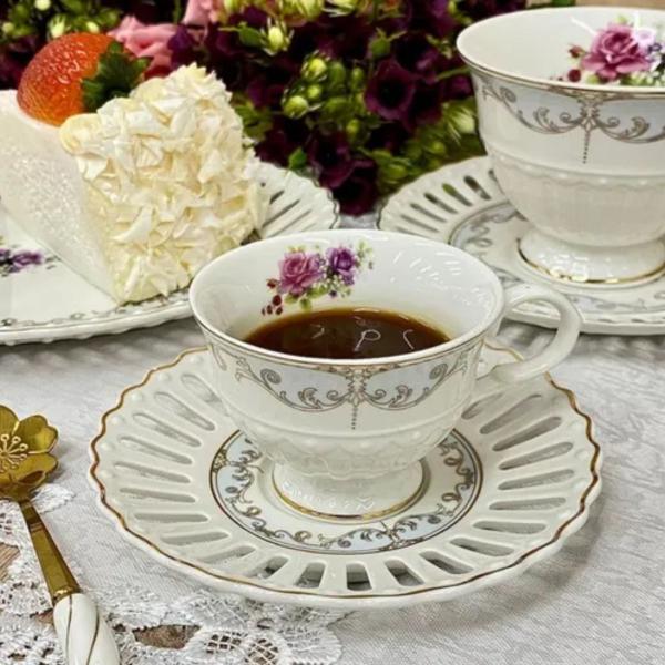 Xicara para Cafe Mon Chéri 6un Porcelana New Bone 80ml lHermitage