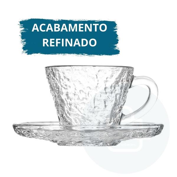 Imagem de Xícara para Chá Com Pires De Cristal 180 ml Xícaras Para Café e Chá