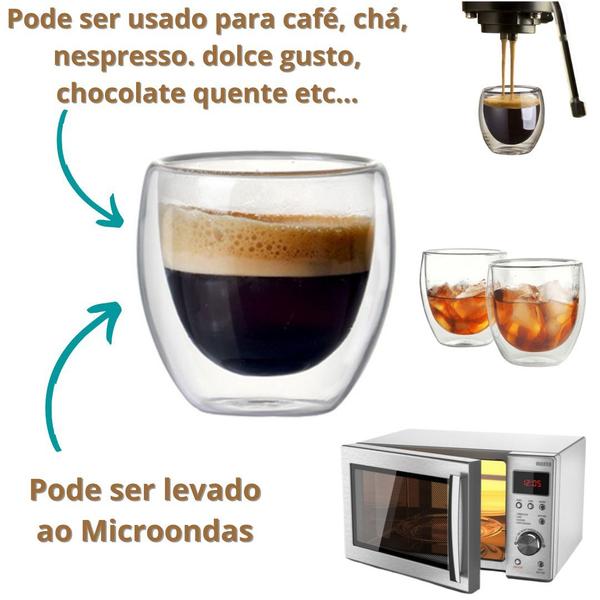 Imagem de Xícara Vidro Duplo Sem Alça Nespresso Dolce Gusto 2 Un 250ml