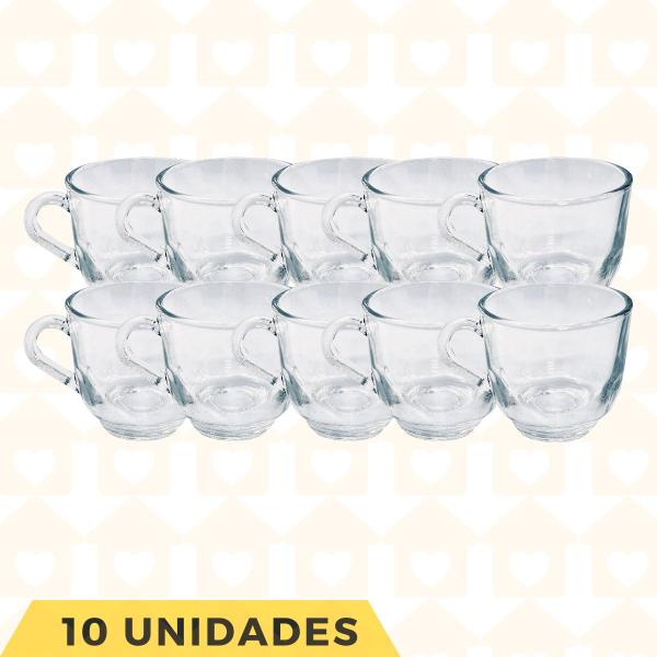 Imagem de Xicaras De Vidro Transparente 150ML Para Cafe Cha - 10 Unidades