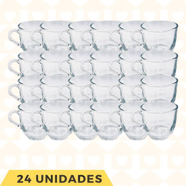 Imagem de Xicaras De Vidro Transparente 150ML Para Cafe Cha - 24 Unidades