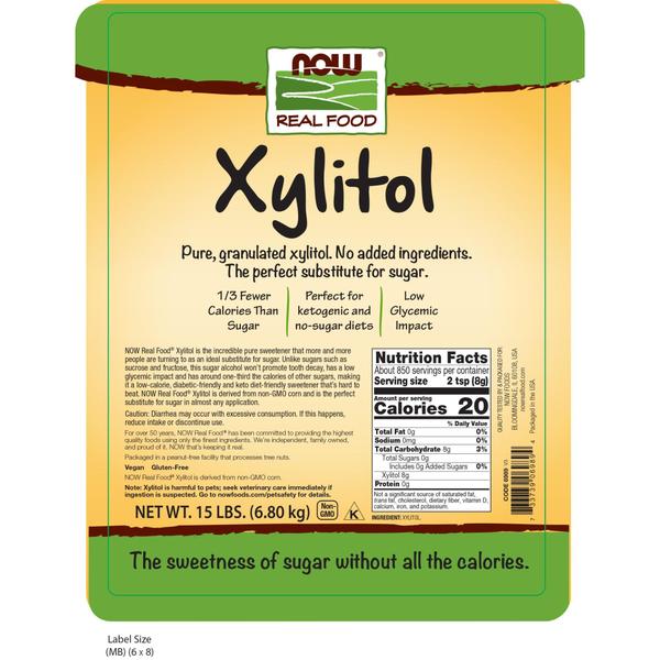Xilitol NOW Foods Pure Keto-Friendly, baixo índice glicêmico, 6,8 kg Imagem de Xilitol NOW Foods Pure Keto-Friendly, baixo índice glicêmico, 6,8 kg