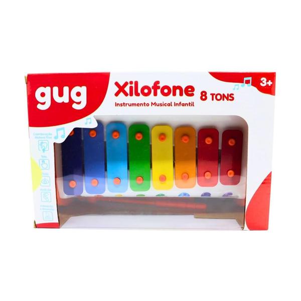 Imagem de Xilofone Gug 8 Tons Instrumento Musical Infantil Shiny Toys 