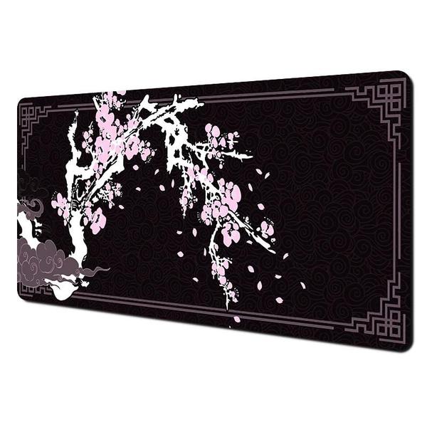 Imagem de Xxl Estilo Japonês Flor Gaming Mouse Pad Grande Teclado Tapete De Mesa Acessórios De Tapete De