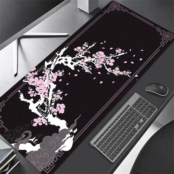 Imagem de Xxl Estilo Japonês Flor Gaming Mouse Pad Grande Teclado Tapete De Mesa Acessórios De Tapete De