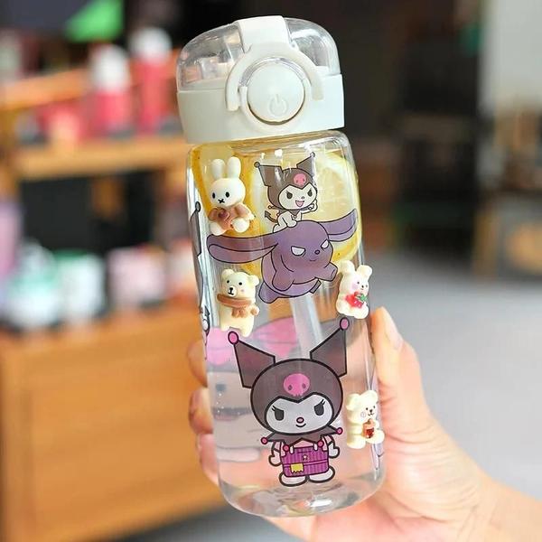 Imagem de Y2K Sanrio Kuromi Melody Cinnamoroll 400ml Garrafa De Água Kawaii Decoração De Quarto De Meninas