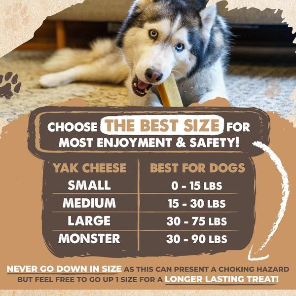 Imagem de Yak Cheese Dog Chews Mighty Paw Monster Size 150g, pacote com 4