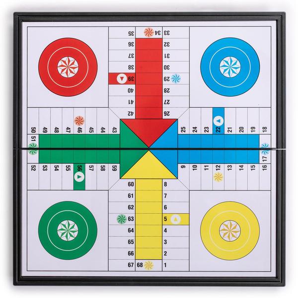 Imagem de Yellow Mountain Imports Ludo Magnetic Folding Travel Board Game Set - 9,75 Polegadas - Portátil Classic Strategy Game Set