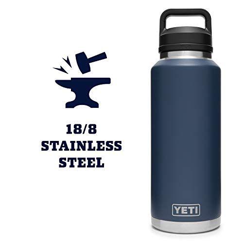 Imagem de YETI Rambler 46 oz Garrafa, Isolado a Vácuo, Aço Inoxidável com Chug Cap, Marinha