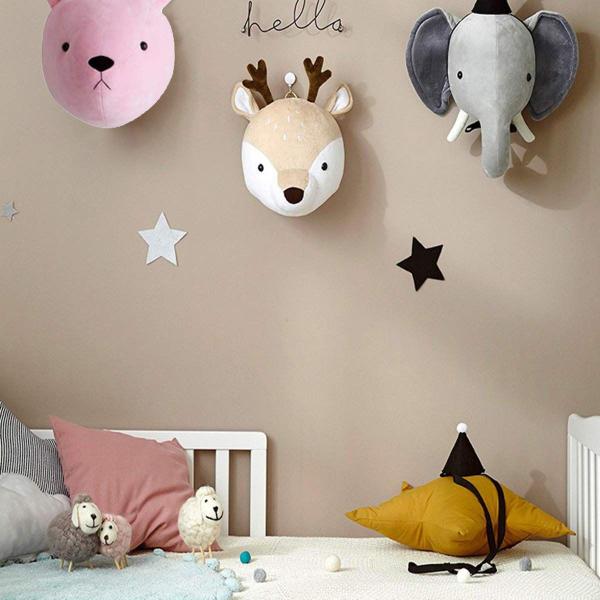 Imagem de Yinuoday Wall Decor, Parede da Cabeça de Animais Pendurada para bebê berçário decor elefante /cabeça de veado / coelho brinquedos recheados presentes para quarto infantil ou brinquedos