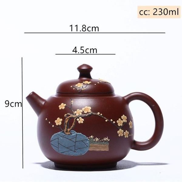 Imagem de Yixing Purple Clay Teapots Raw Ore Zhu Mud Plum Bossom Tea Pot Home Filter Beauty Kettle Chinese Tea Set Gift  Bules