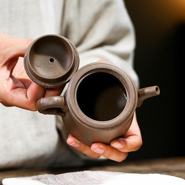 Imagem de Yixing Teapot Raw Ore Puprle Clay Handmade Bamboo Zisha Kettle 200ml Chinese Tea Ceremony Supplies Bules