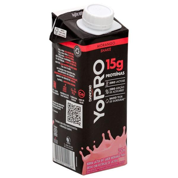Yopro Bebida Láctea com Morango 15g de proteínas 250ml Imagem de Yopro Bebida Láctea com Morango 15g de proteínas 250ml