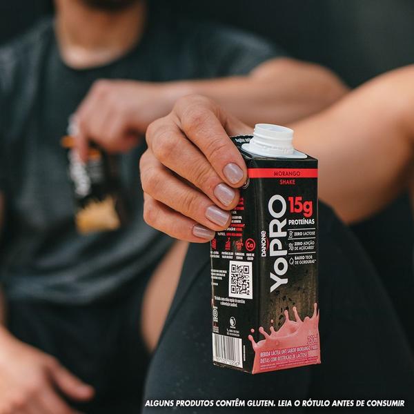 Yopro Bebida Láctea com Morango 15g de proteínas 250ml Imagem de Yopro Bebida Láctea com Morango 15g de proteínas 250ml