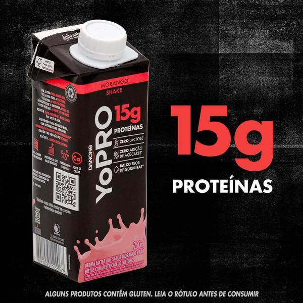 Yopro Bebida Láctea com Morango 15g de proteínas 250ml Imagem de Yopro Bebida Láctea com Morango 15g de proteínas 250ml