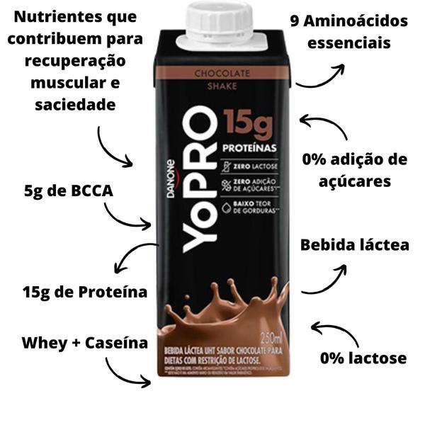 Imagem de Yopro Danone Whey 15g Caixa 250ml - 12 Unidades Chocolate