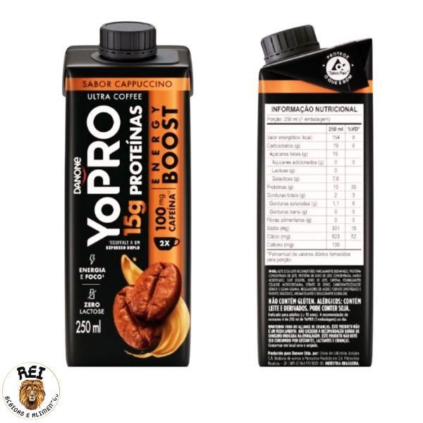 Imagem de Yopro Danone Whey Cappuccino Energy Boost 100 Mg Cafeína - 24 Unidades 