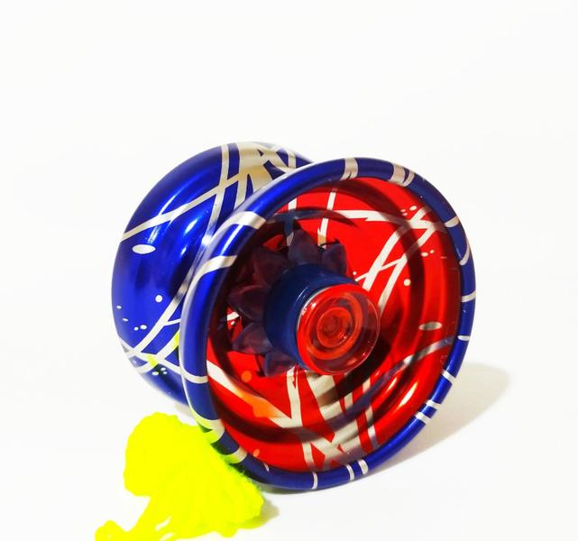 Imagem de Yoyo Profissional Metal Azul com Vermelho de Rolamento ioio Pró