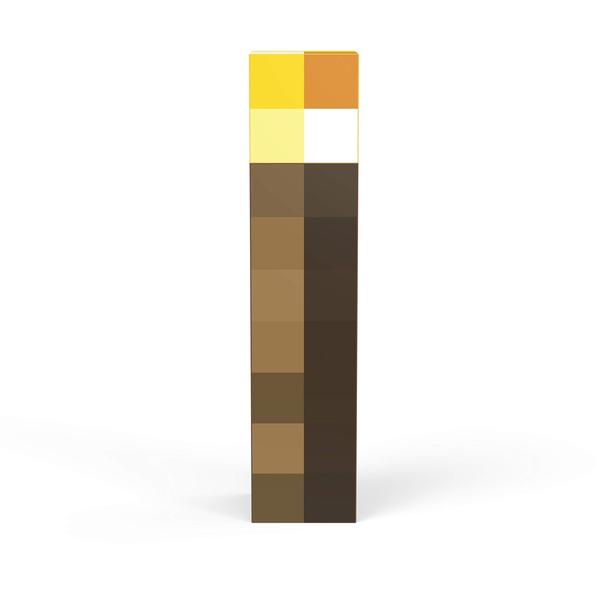 Imagem de Zak projeta garrafa de água em forma de tocha de Minecraft com tampa de parafuso, garrafa de água de material durável tem tumbler de design resistente ao quebra (22oz, plástico, livre de BPA)