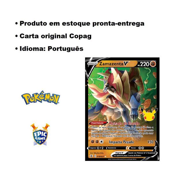 Imagem de Zamazenta V Foil Pokémon Carta Em Português 18/25