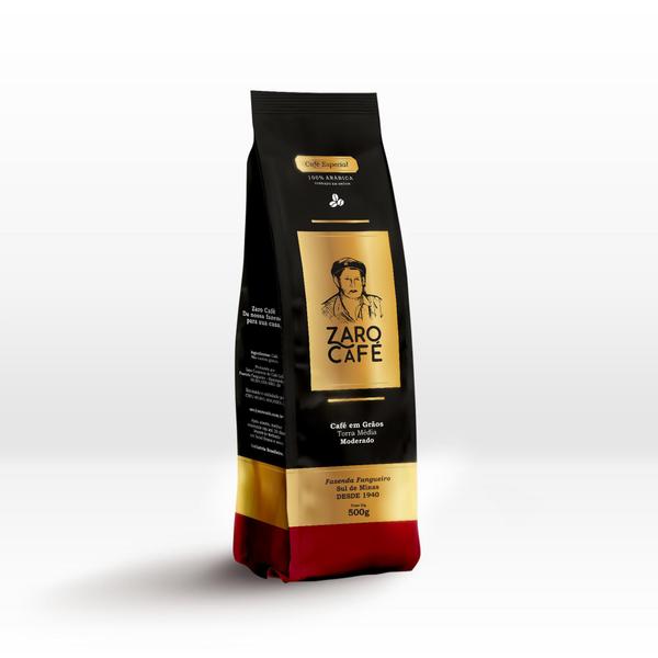 Zaro Café Especial Moderado em Grãos 500g Imagem de Zaro Café Especial Moderado em Grãos 500g