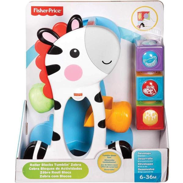 Zebra Blocos Surpresa Branco Fisher Price - Mattel Imagem de Zebra Blocos Surpresa Branco Fisher Price